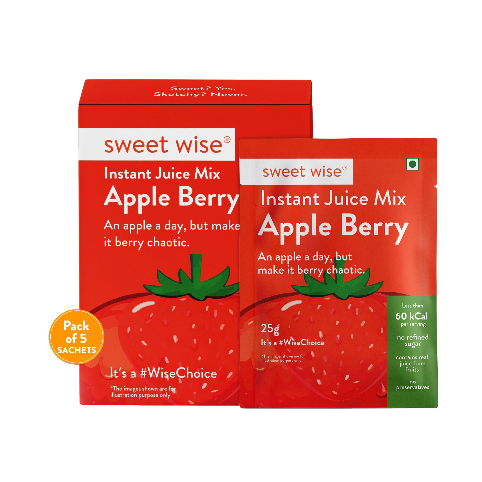 Sweet wise Instant Juice Mix- Apple Berry 125gm| Natural Juice